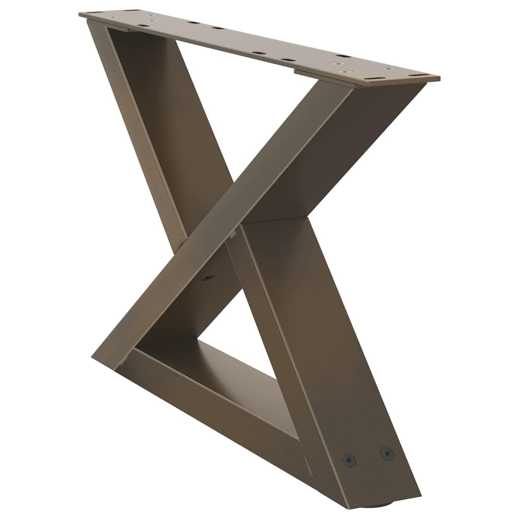 Natural Steel Coffee Table Legs 2 pcs, Adjustable 60x(30-31.3) cm