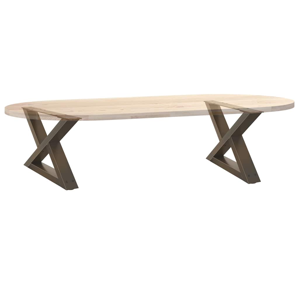 Natural Steel Coffee Table Legs 2 pcs, Adjustable 60x(30-31.3) cm
