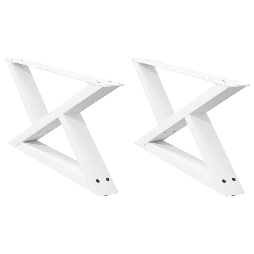 White Steel Coffee Table Legs, Set of 2, Adjustable 70cm