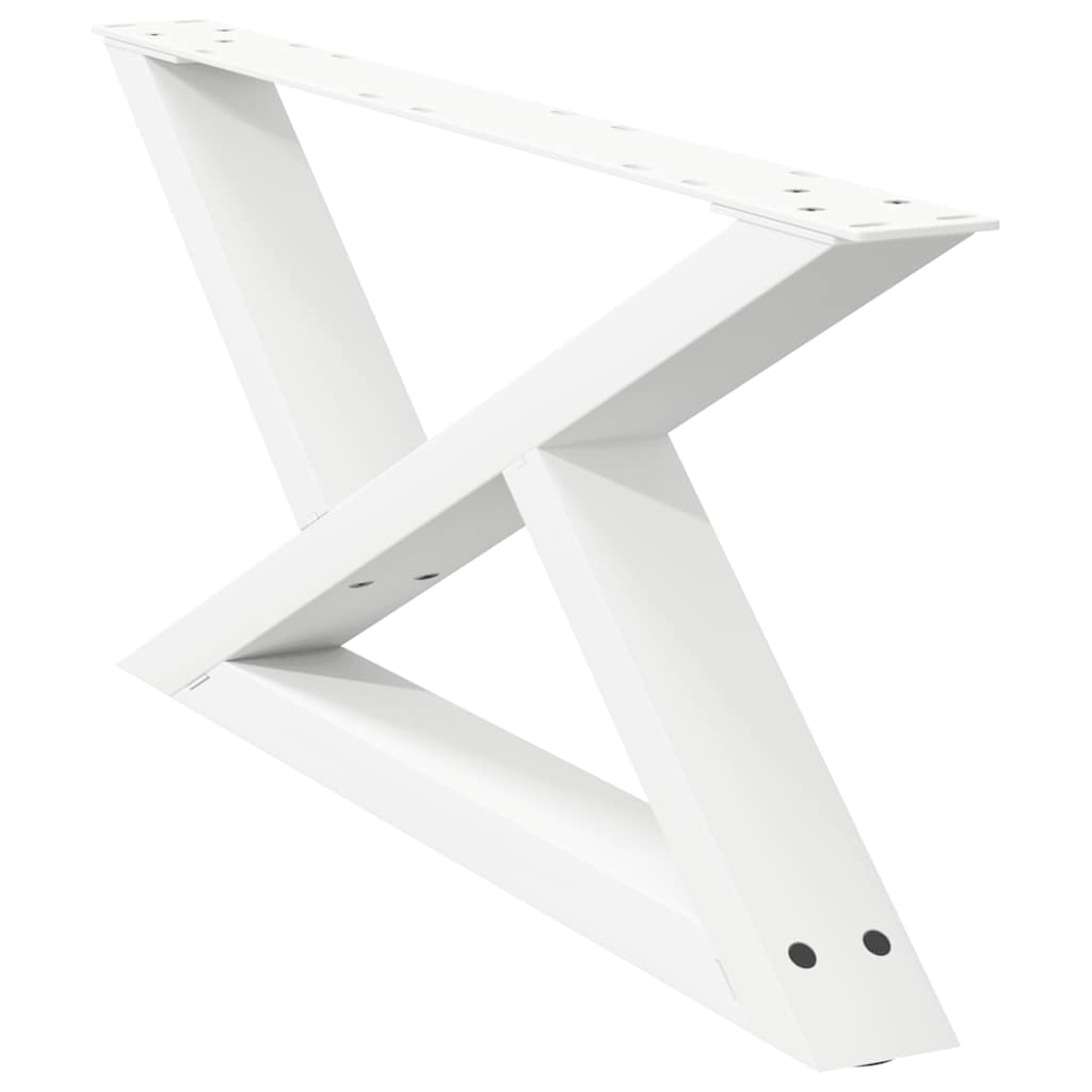 White Steel Coffee Table Legs, Set of 2, Adjustable 70cm