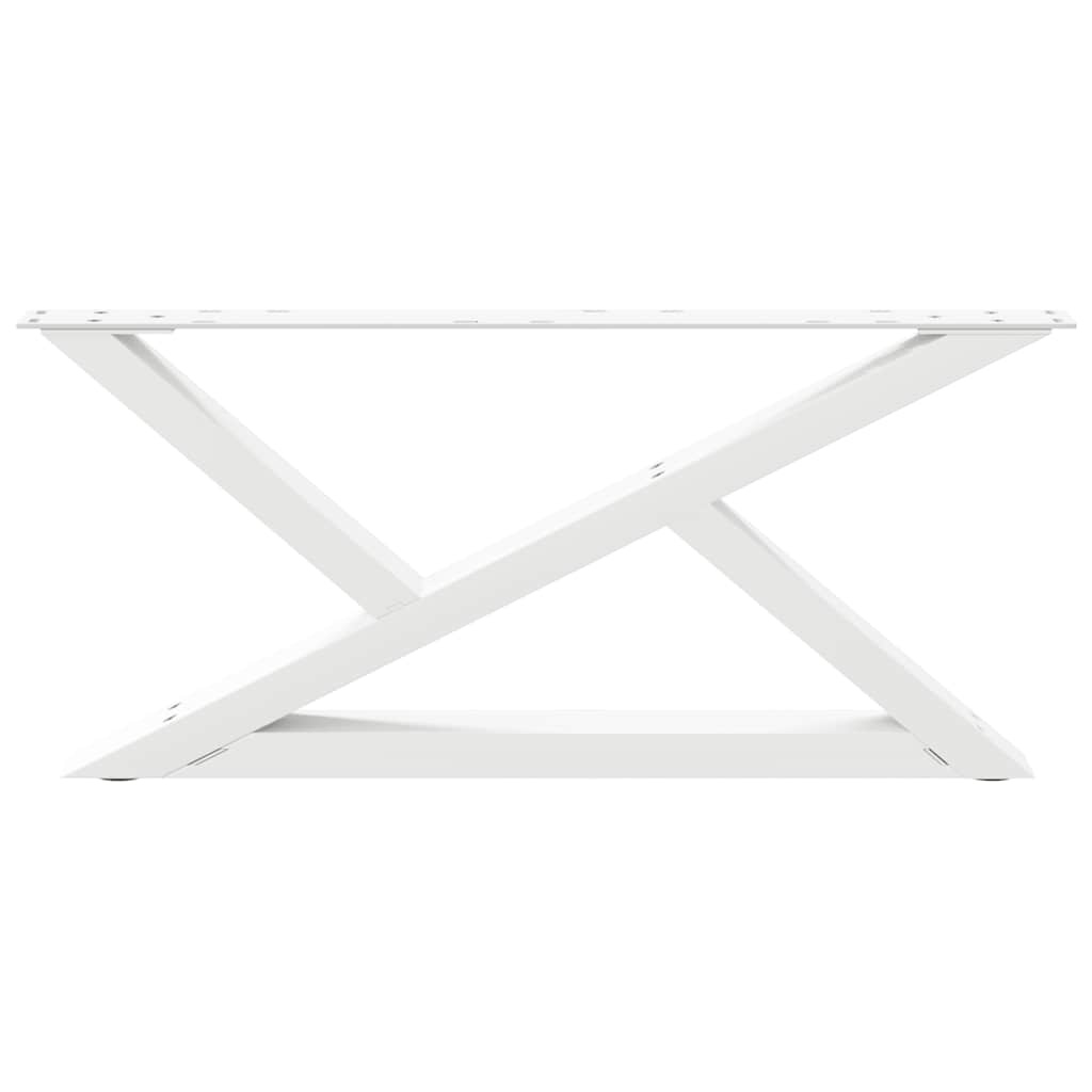 White Steel Coffee Table Legs, Set of 2, Adjustable 70cm