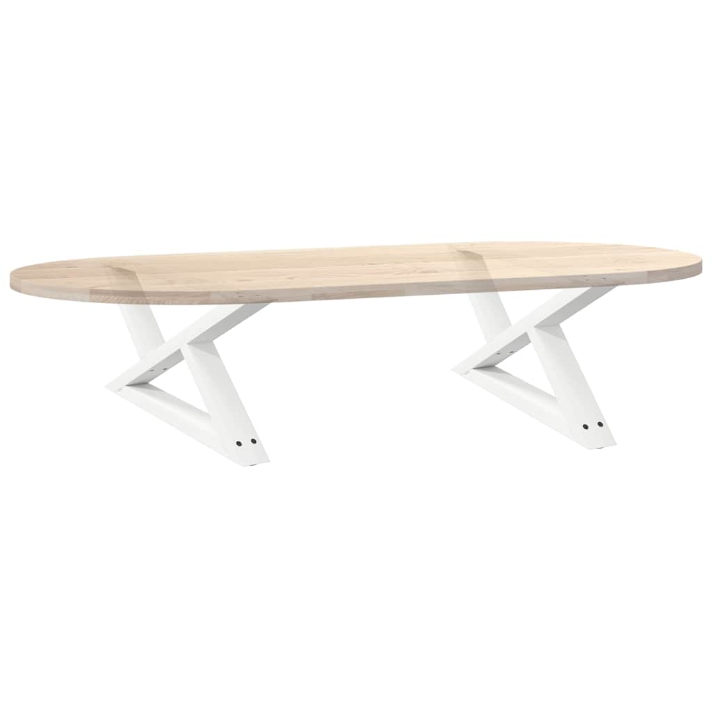 White Steel Coffee Table Legs, Set of 2, Adjustable 70cm
