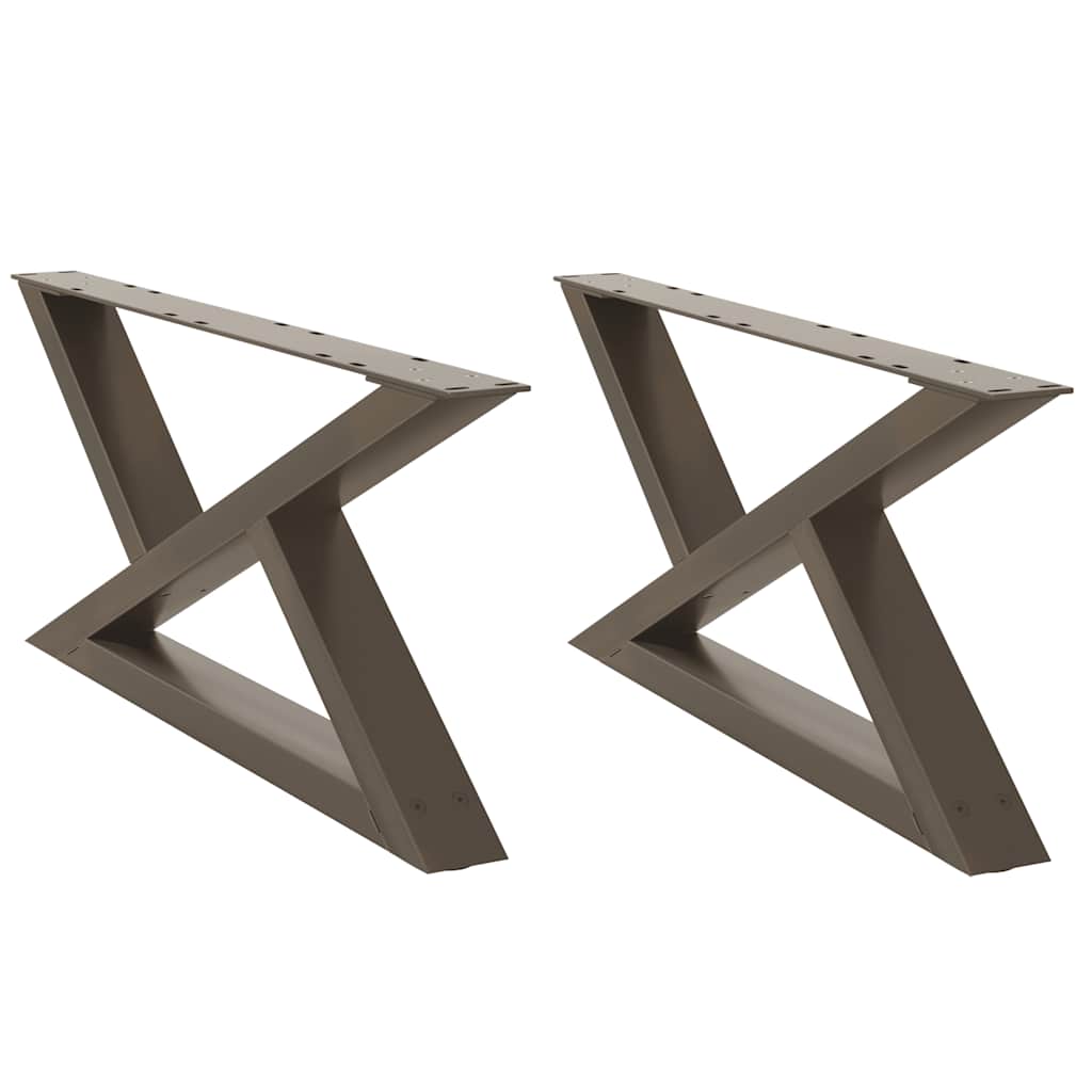 Natural Steel Coffee Table Legs 2-Pc Set, Adjustable 70x31 cm