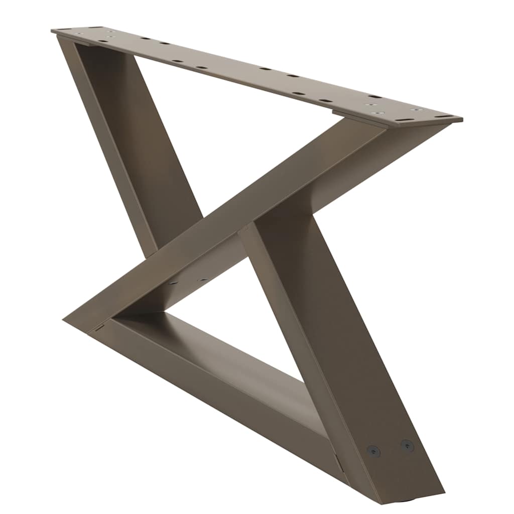 Natural Steel Coffee Table Legs 2-Pc Set, Adjustable 70x31 cm
