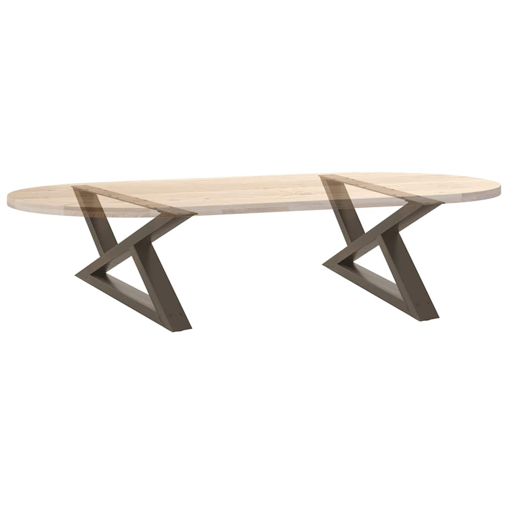 Natural Steel Coffee Table Legs 2-Pc Set, Adjustable 70x31 cm