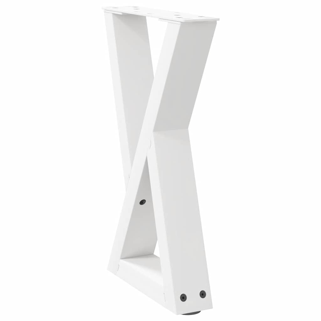 White Steel Coffee Table Legs Set - Adjustable 28x(42-43.3) cm, 2 pcs