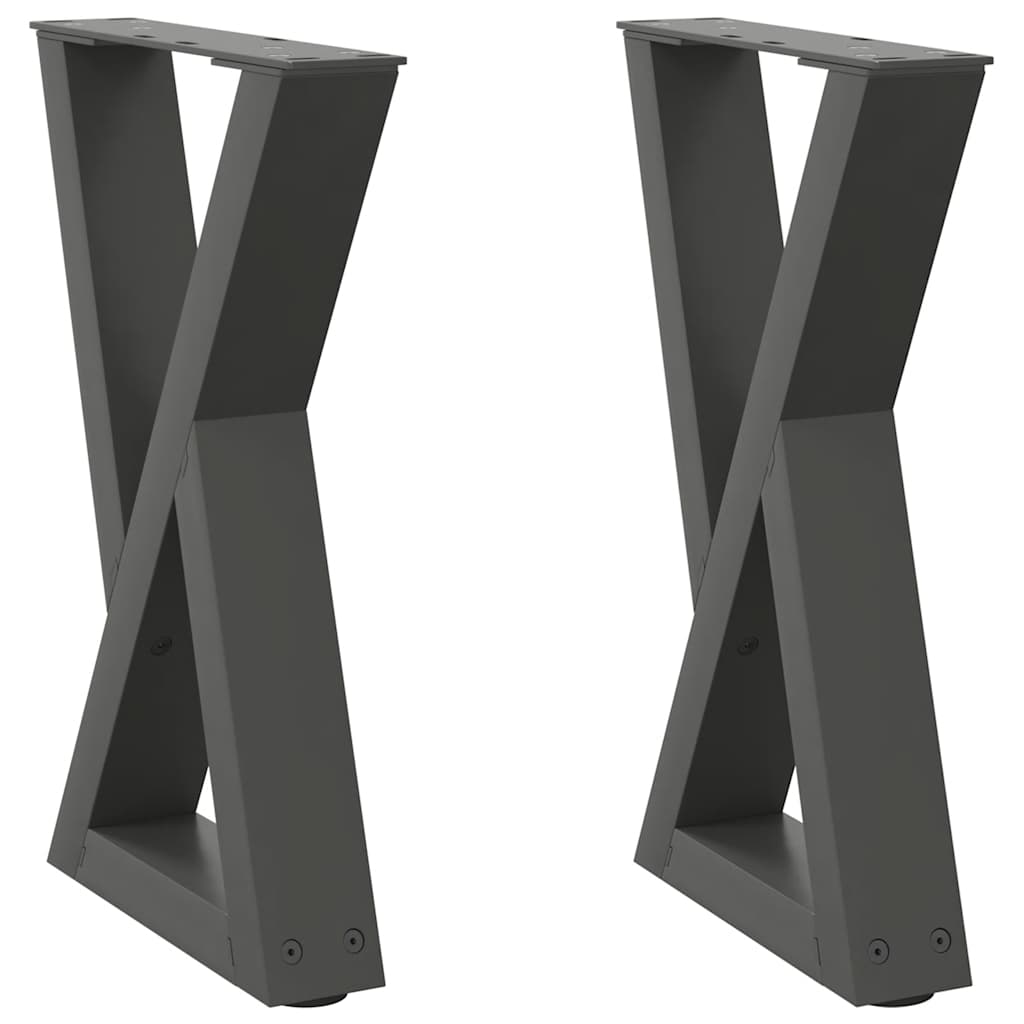 Anthracite Steel Coffee Table Legs 2pcs, Adjustable 28x(42-43.3)cm