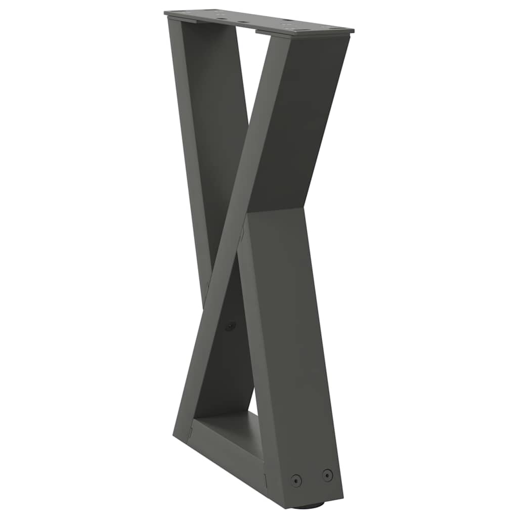 Anthracite Steel Coffee Table Legs 2pcs, Adjustable 28x(42-43.3)cm