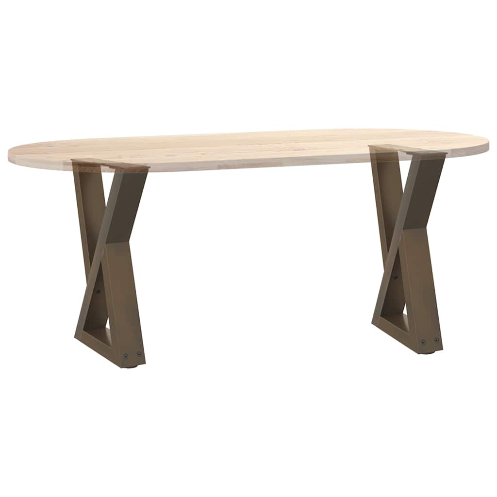 Natural Steel Coffee Table Legs, 2 pcs, Adjustable Height 28x(42-43.3) cm
