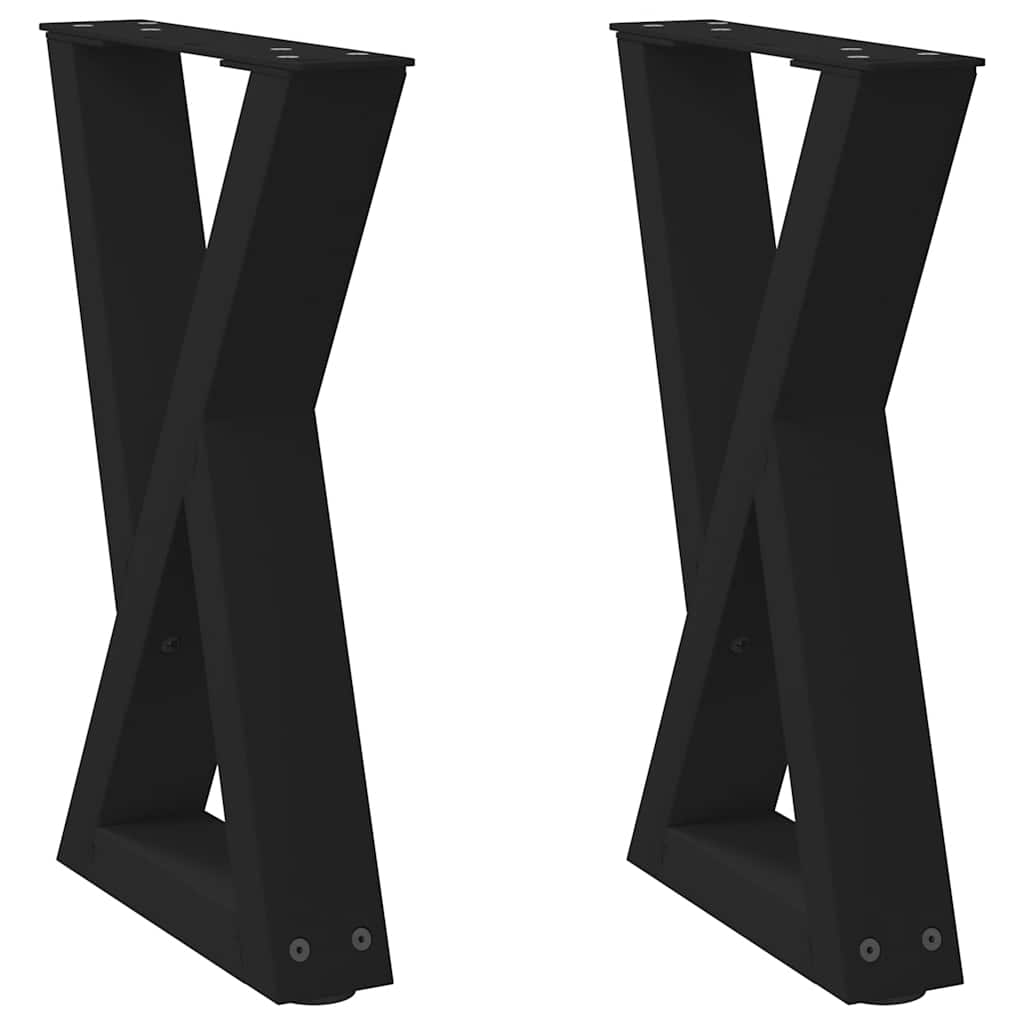 Black Steel Coffee Table Legs - 2 pcs, Adjustable 38x(42-43.3) cm