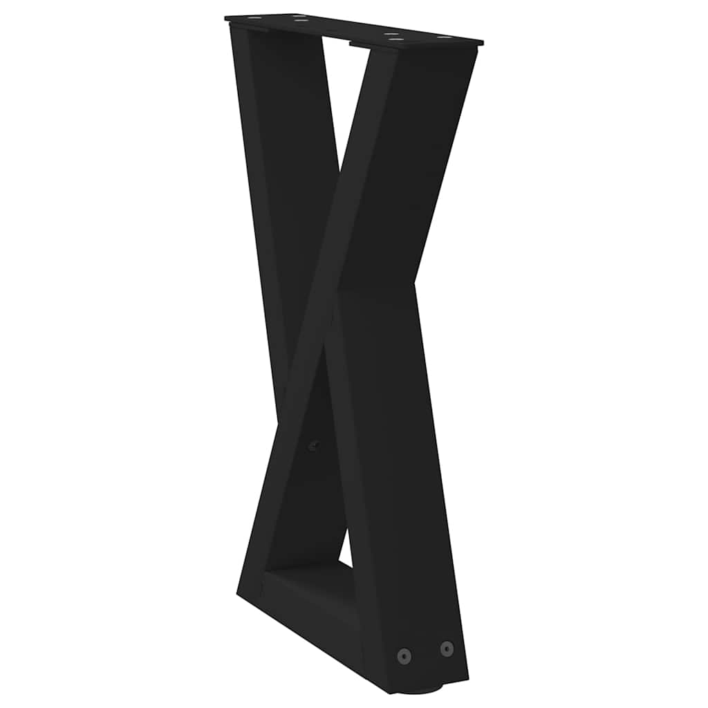 Black Steel Coffee Table Legs - 2 pcs, Adjustable 38x(42-43.3) cm