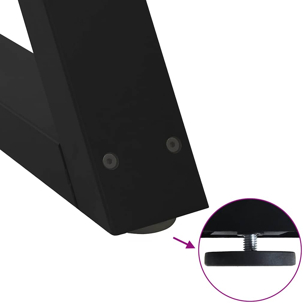 Black Steel Coffee Table Legs - 2 pcs, Adjustable 38x(42-43.3) cm