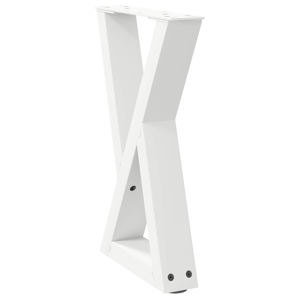 White Steel Coffee Table Legs, 2 Pcs, Adjustable Height 38x(42-43.3) cm