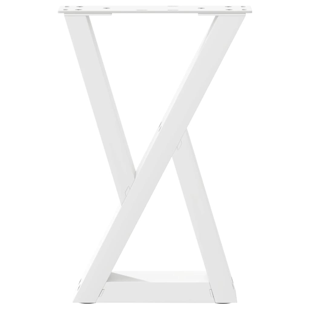 White Steel Coffee Table Legs, 2 Pcs, Adjustable Height 38x(42-43.3) cm