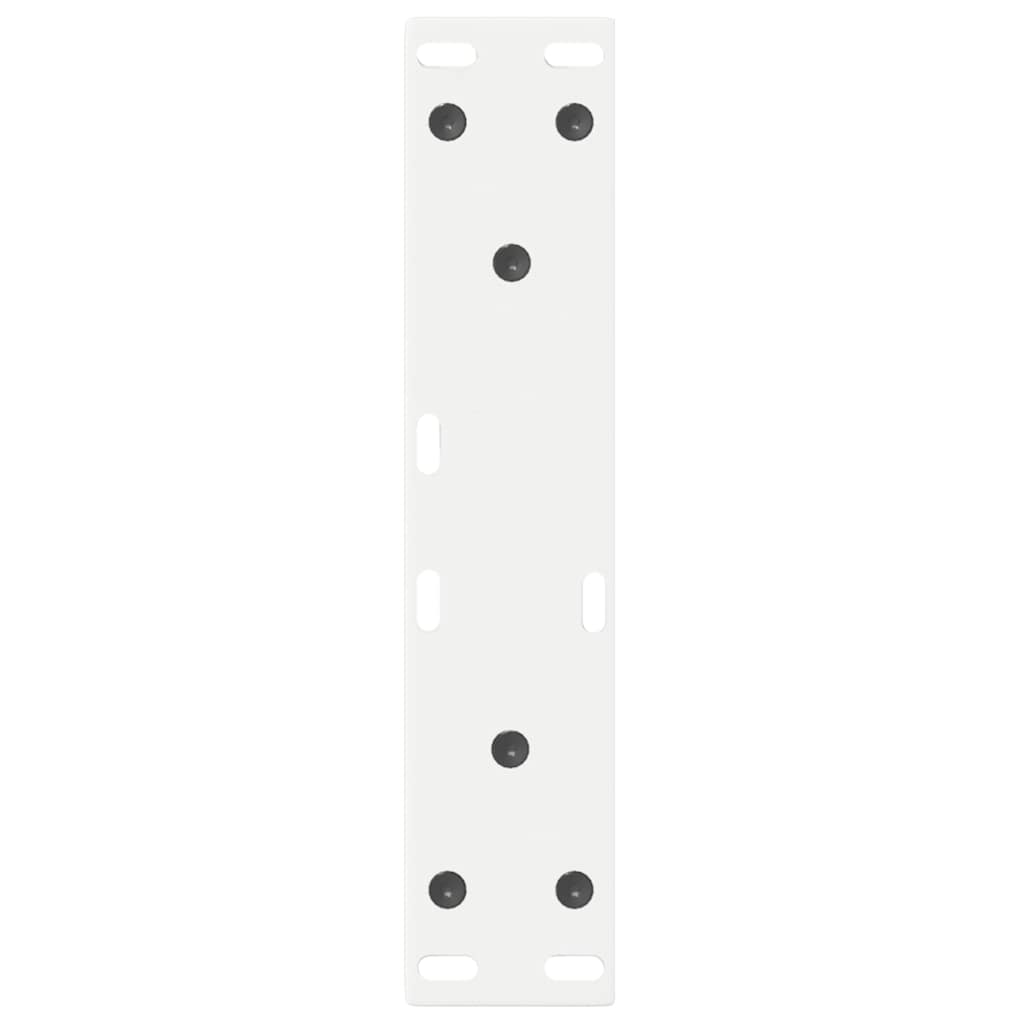 White Steel Coffee Table Legs, 2 Pcs, Adjustable Height 38x(42-43.3) cm