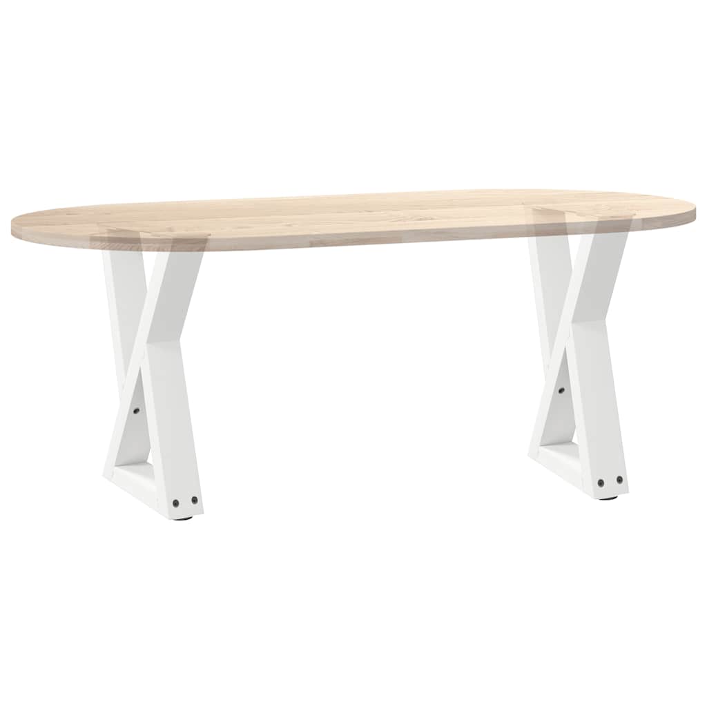 White Steel Coffee Table Legs, 2 Pcs, Adjustable Height 38x(42-43.3) cm