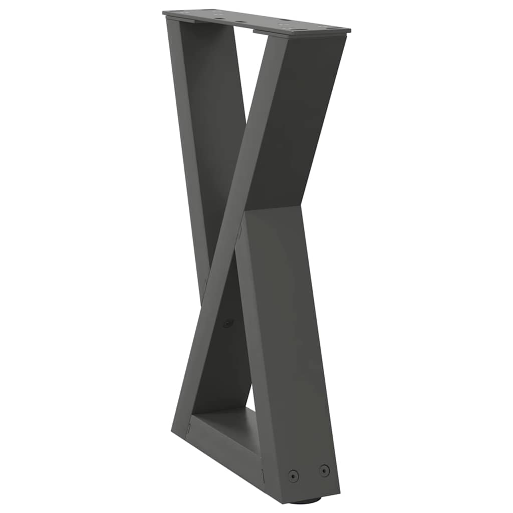 Anthracite Steel Coffee Table Legs 2 pcs Adjustable 38x(42-43.3) cm
