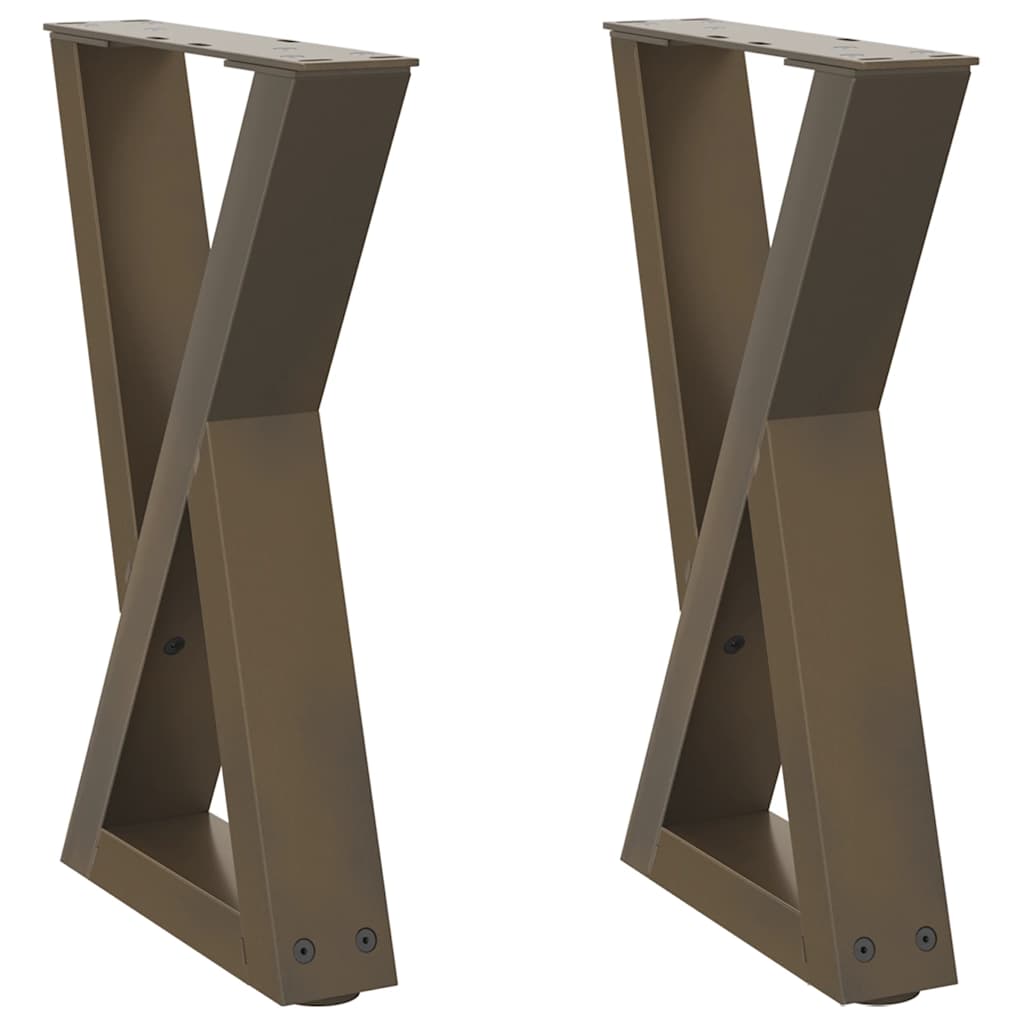 Natural Steel Coffee Table Legs 2 pcs, Adjustable 38x(42-43.3) cm