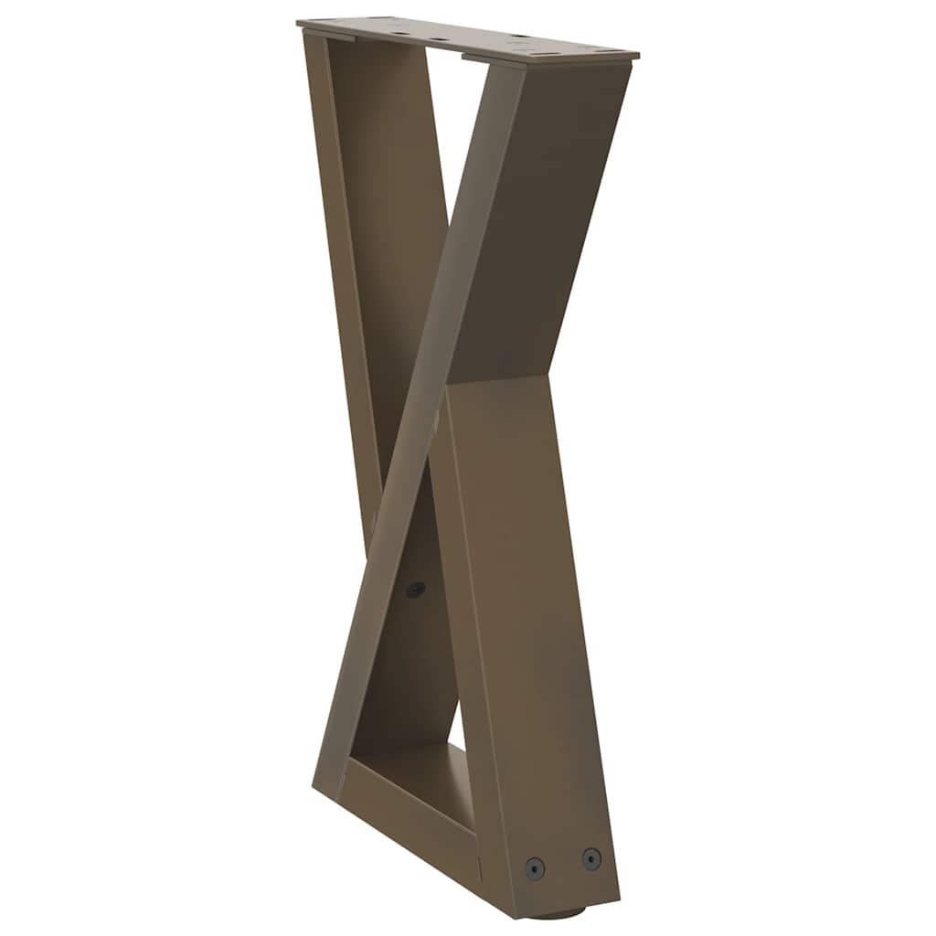 Natural Steel Coffee Table Legs 2 pcs, Adjustable 38x(42-43.3) cm