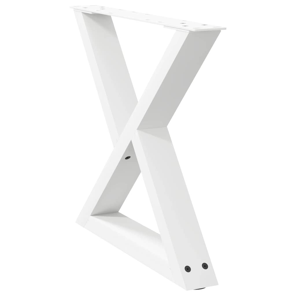 White Steel Coffee Table Legs (2 pcs) - Adjustable, 50x(42-43.3) cm