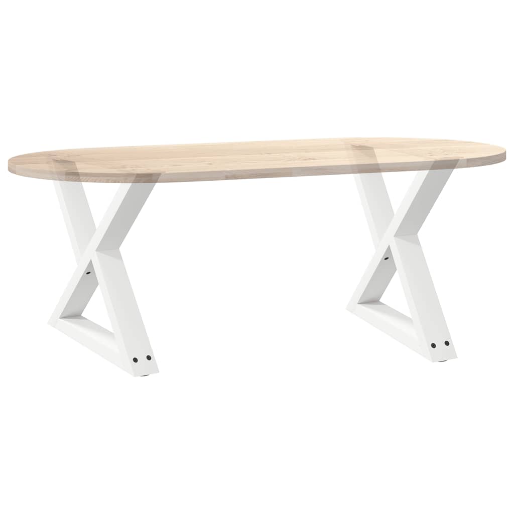 White Steel Coffee Table Legs (2 pcs) - Adjustable, 50x(42-43.3) cm