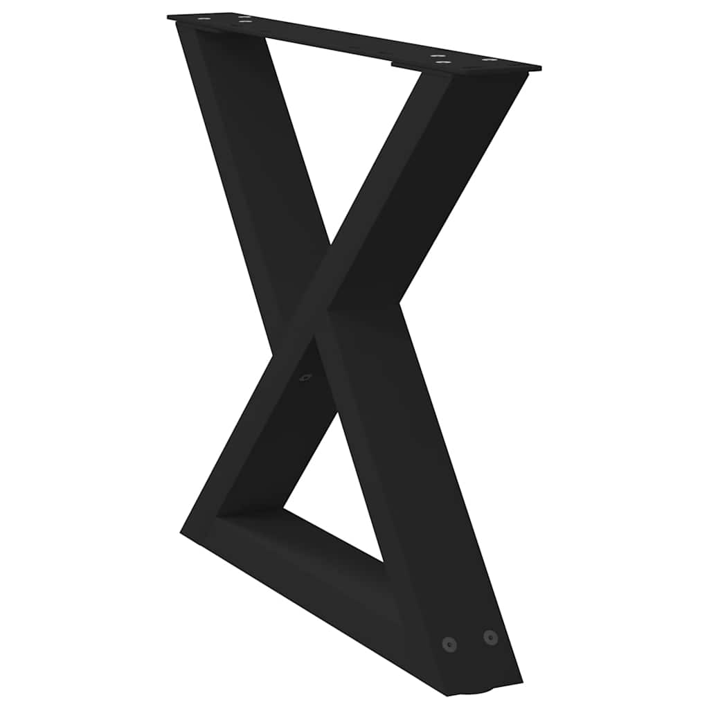 Black Steel Coffee Table Legs 2 Pcs, Adjustable 60x(42-43.3) cm