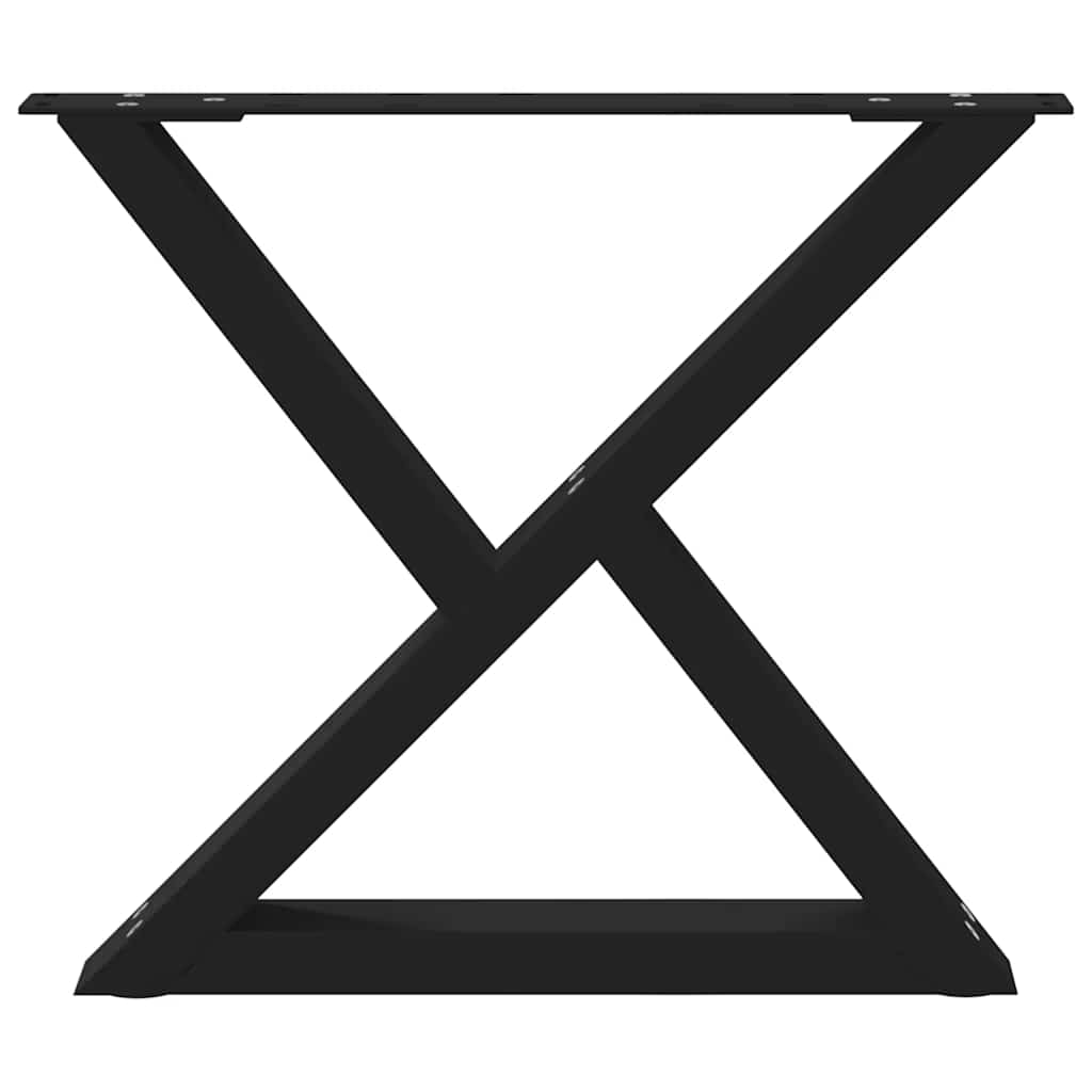 Black Steel Coffee Table Legs 2 Pcs, Adjustable 60x(42-43.3) cm