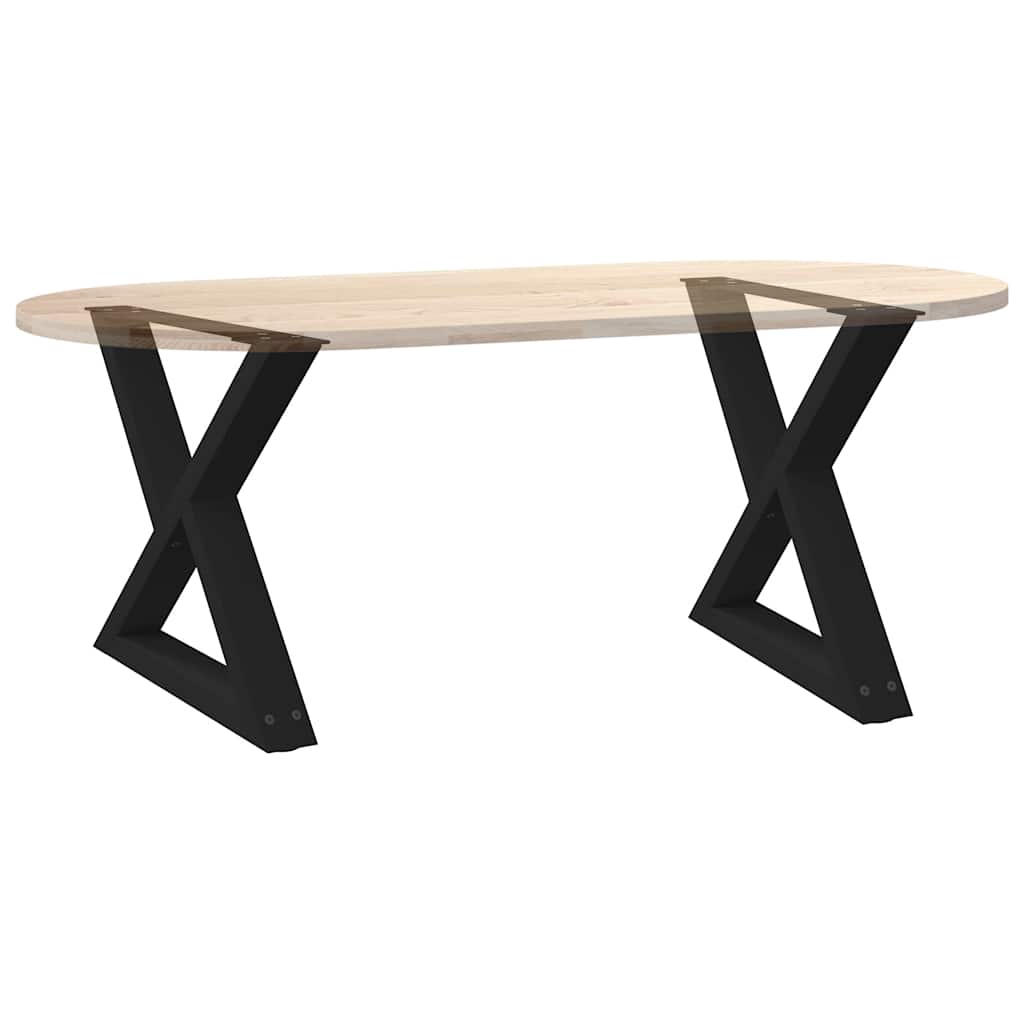 Black Steel Coffee Table Legs 2 Pcs, Adjustable 60x(42-43.3) cm