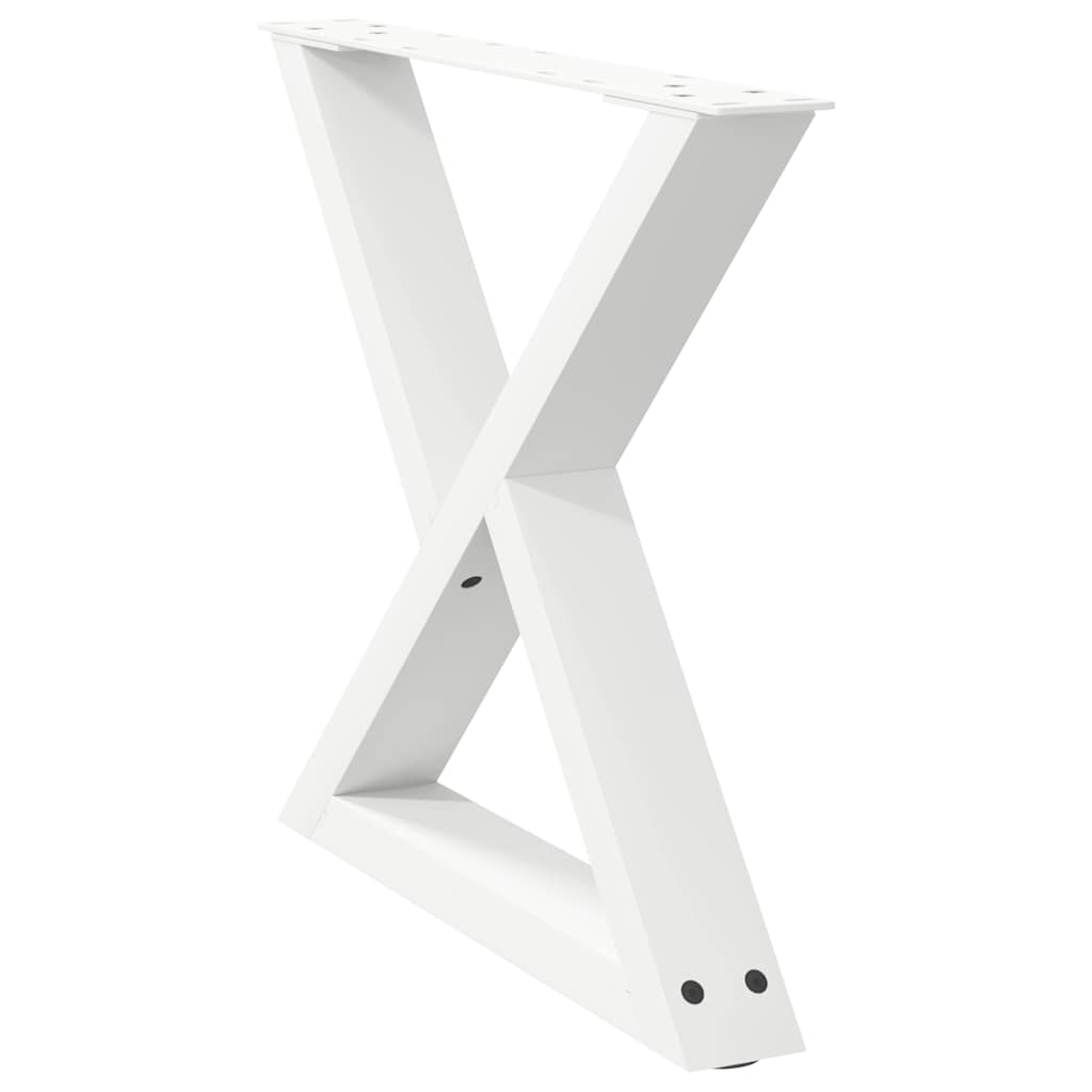 White Steel Coffee Table Legs, 2 Pcs, Adjustable 42-43.3 cm, 60 cm