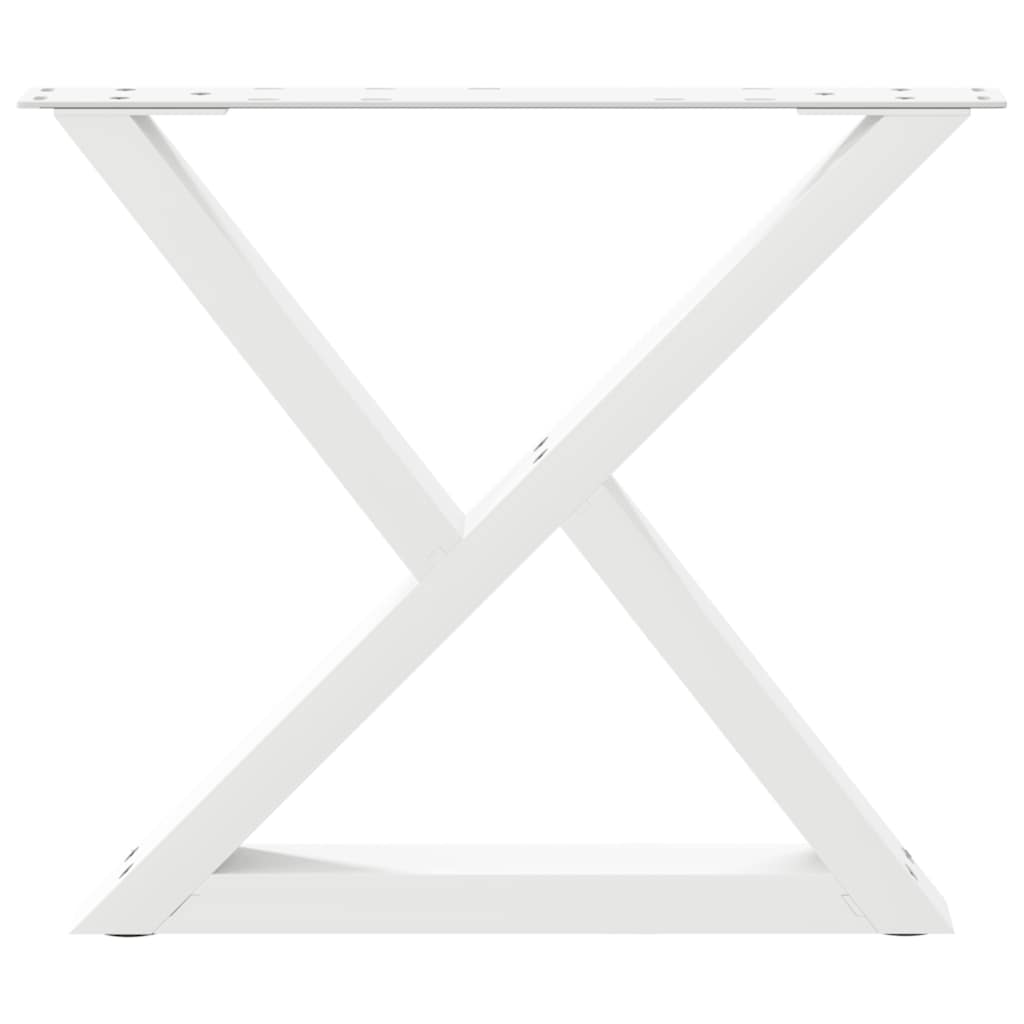 White Steel Coffee Table Legs, 2 Pcs, Adjustable 42-43.3 cm, 60 cm