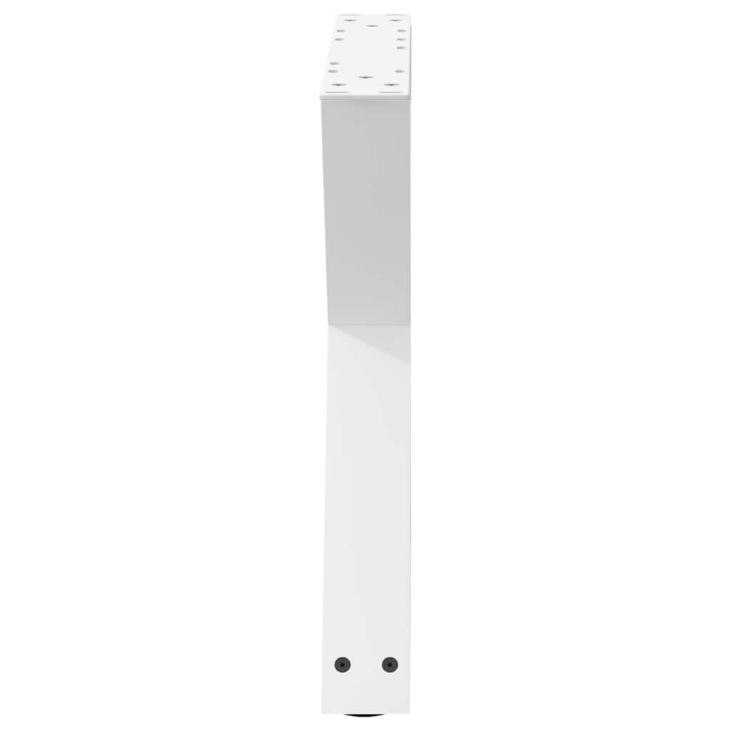 White Steel Coffee Table Legs, 2 Pcs, Adjustable 42-43.3 cm, 60 cm