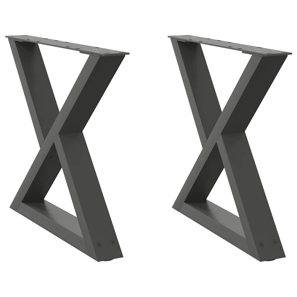 Anthracite Steel Coffee Table Legs 2pcs 60x(42-43.3) cm Adjustable