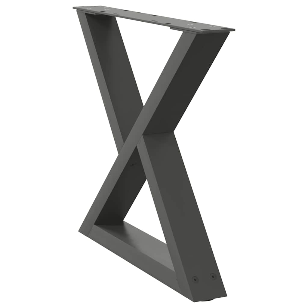 Anthracite Steel Coffee Table Legs 2pcs 60x(42-43.3) cm Adjustable