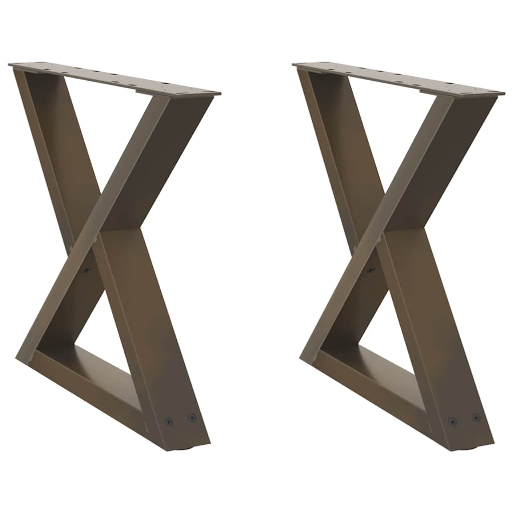 Natural Steel Coffee Table Legs, 2 Pcs, Adjustable (42-43.3cm)