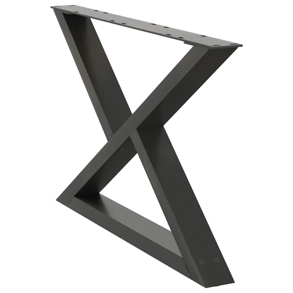 Anthracite Steel Coffee Table Legs 2 pcs - Adjustable Height 70 cm
