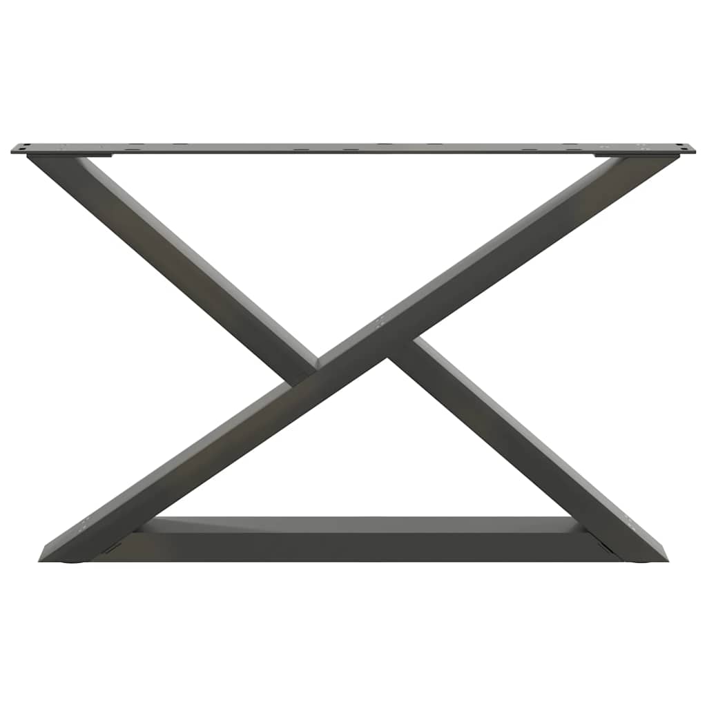 Anthracite Steel Coffee Table Legs 2 pcs - Adjustable Height 70 cm