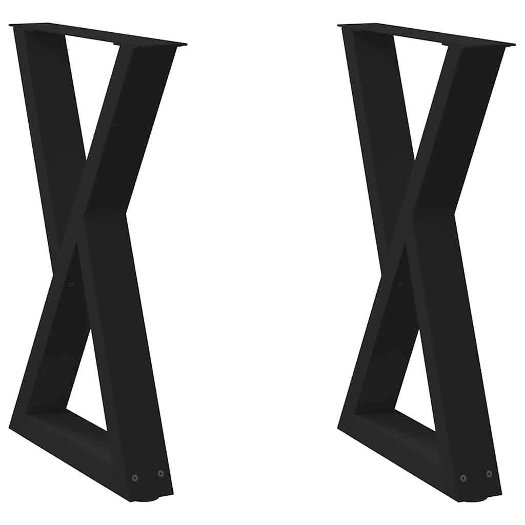 Black Steel Dining Table Legs 2pcs, Adjustable 60x(72-73.3) cm