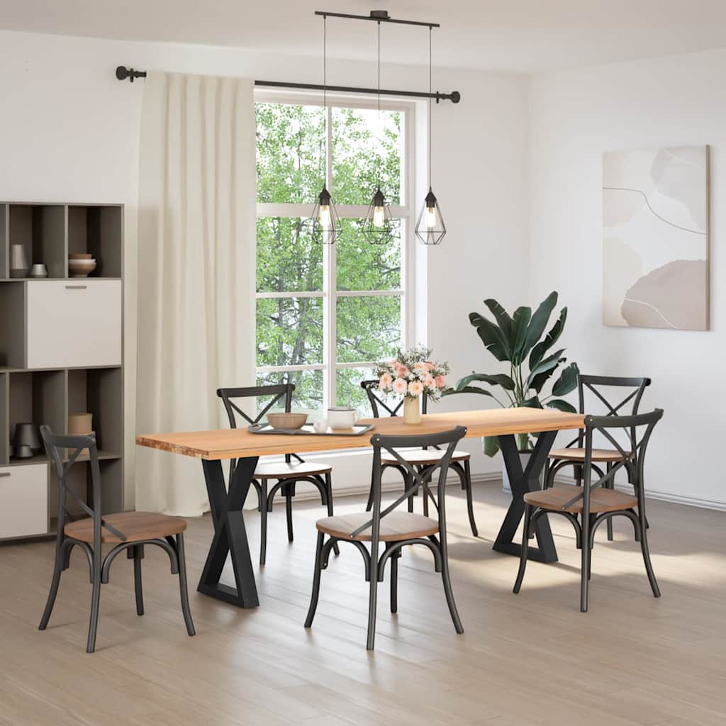 Black Steel Dining Table Legs 2pcs, Adjustable 60x(72-73.3) cm