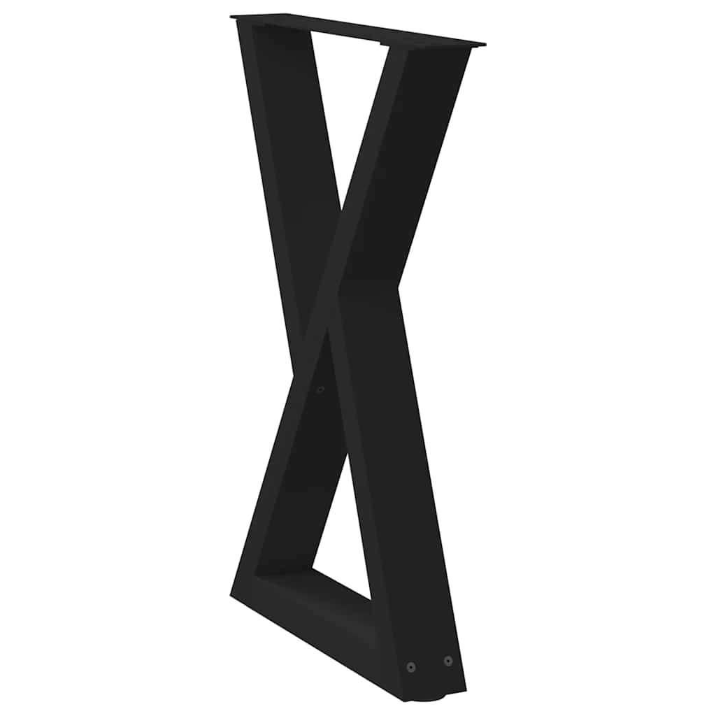 Black Steel Dining Table Legs 2pcs, Adjustable 60x(72-73.3) cm