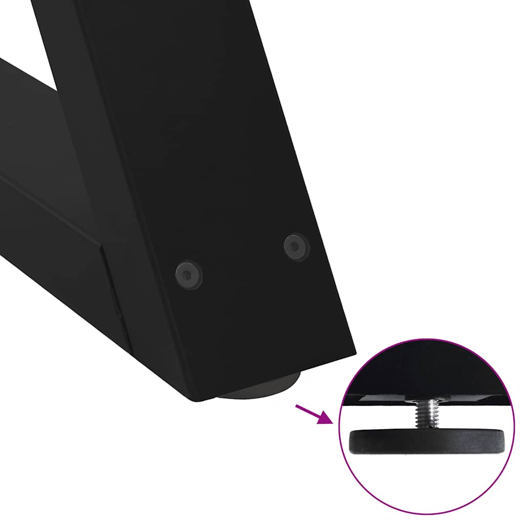 Black Steel Dining Table Legs 2pcs, Adjustable 60x(72-73.3) cm