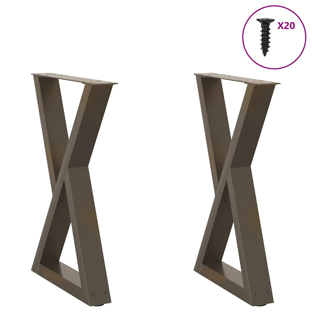 Natural Steel Dining Table Legs, 2 pcs, Adjustable 60x(72-73.3) cm