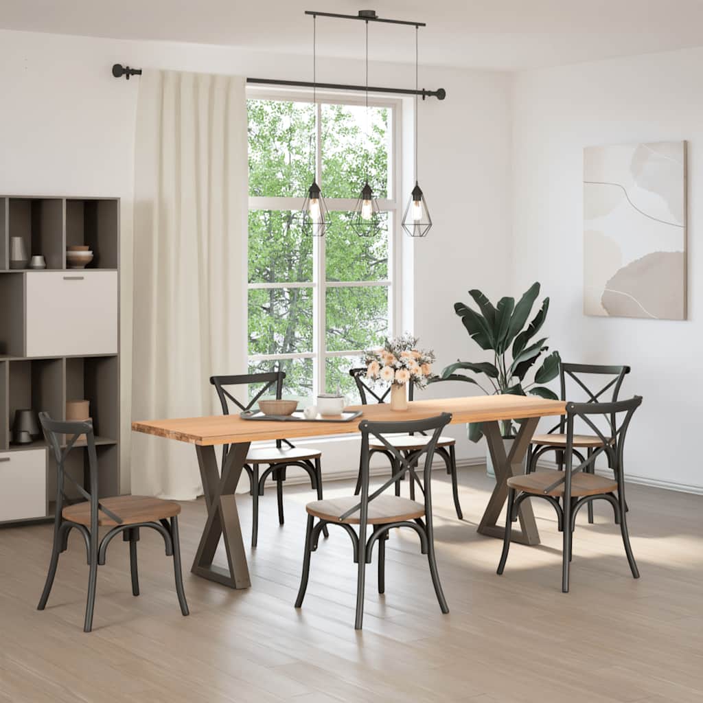 Natural Steel Dining Table Legs, 2 pcs, Adjustable 60x(72-73.3) cm