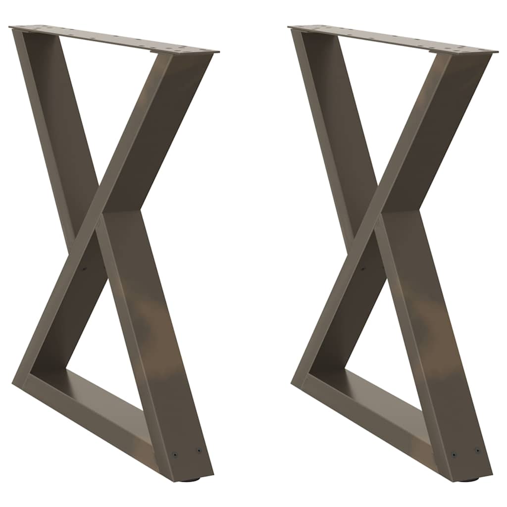 Natural Steel Dining Table Legs, 2 pcs, Adjustable 70x72-73.3 cm