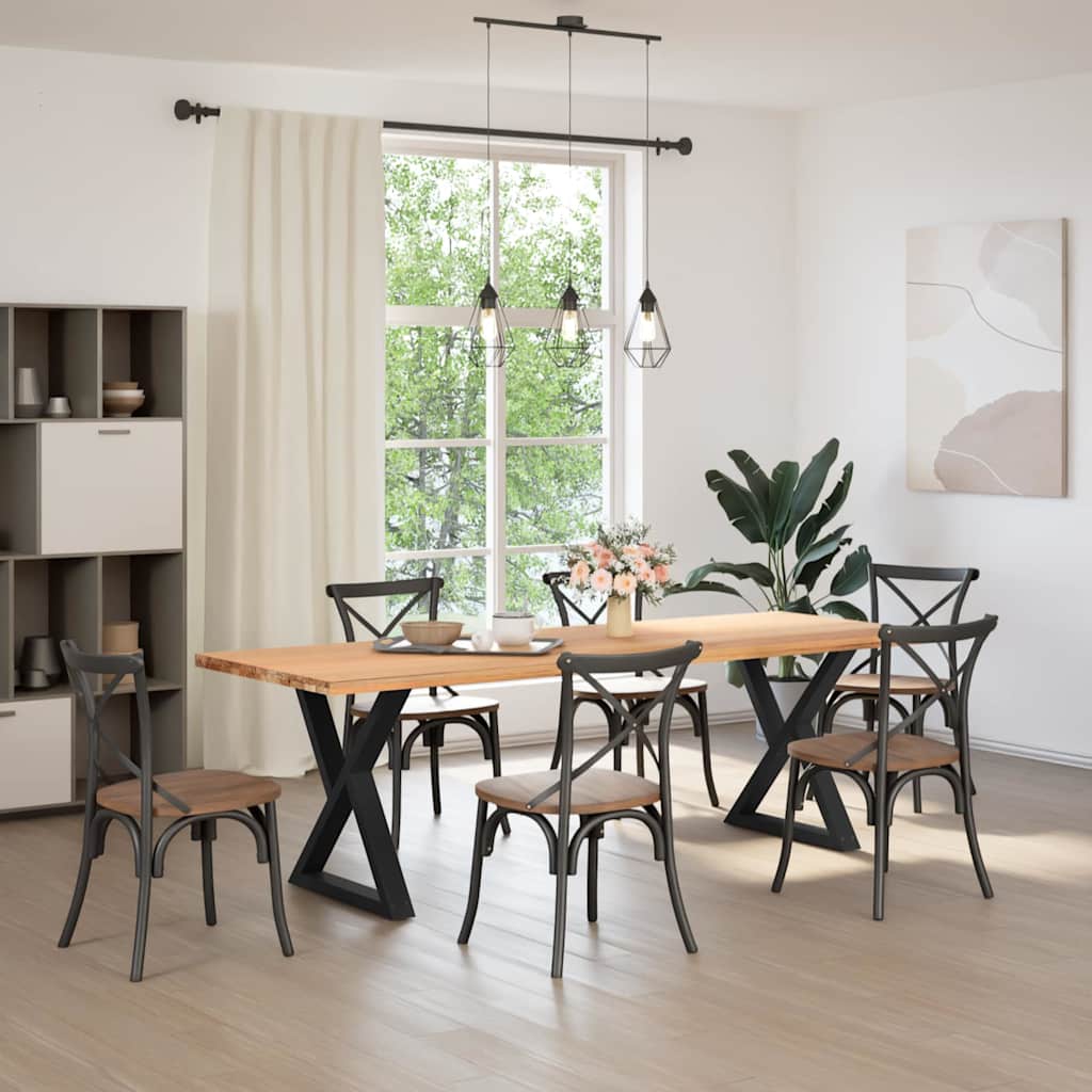 Black Steel Dining Table Legs 2 pcs, Adjustable 80x(72-73.3) cm