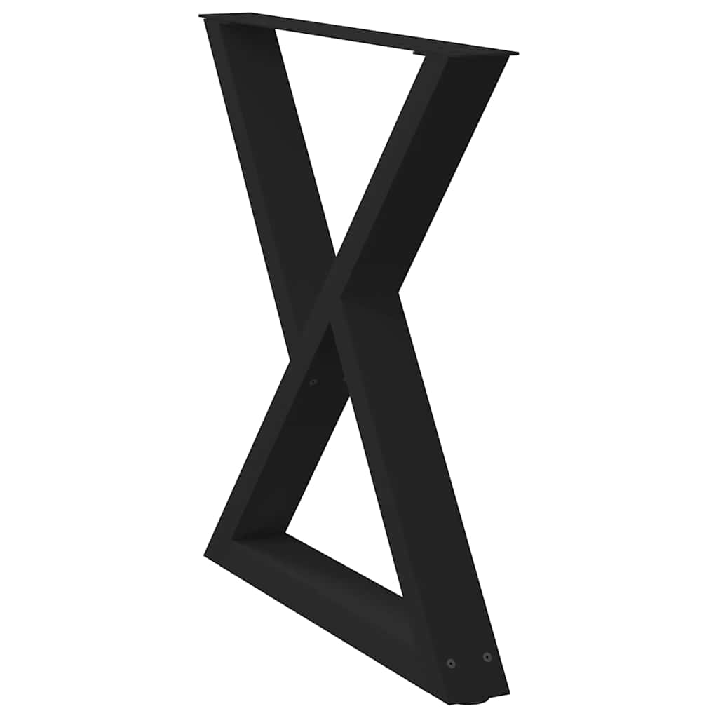 Black Steel Dining Table Legs 2 pcs, Adjustable 80x(72-73.3) cm