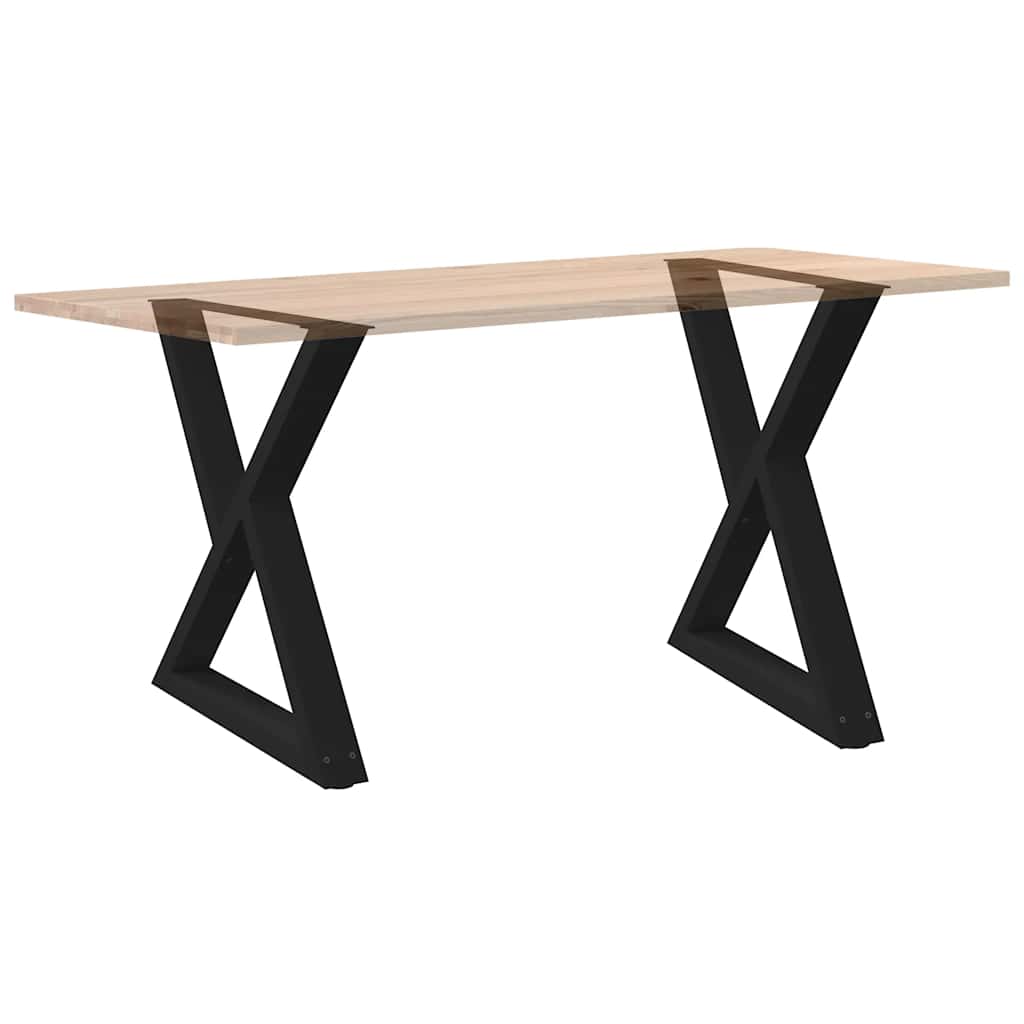Black Steel Dining Table Legs 2 pcs, Adjustable 80x(72-73.3) cm