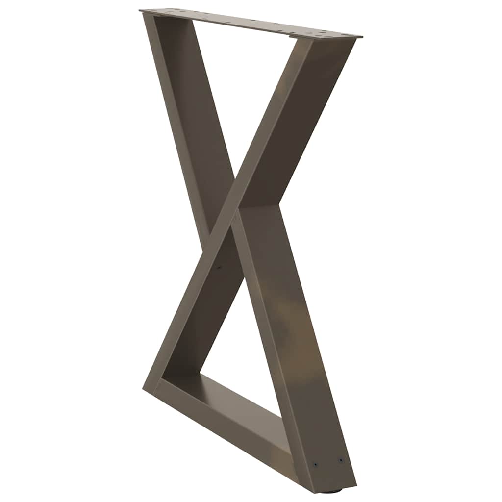 Natural Steel Dining Table Legs 2pcs, Adjustable Height 80cm
