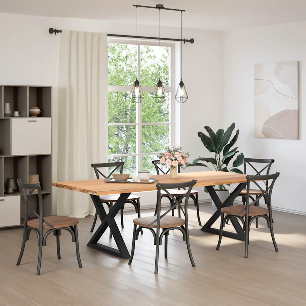 Black Steel Dining Table Legs, Adjustable Height 90cm - Set of 2