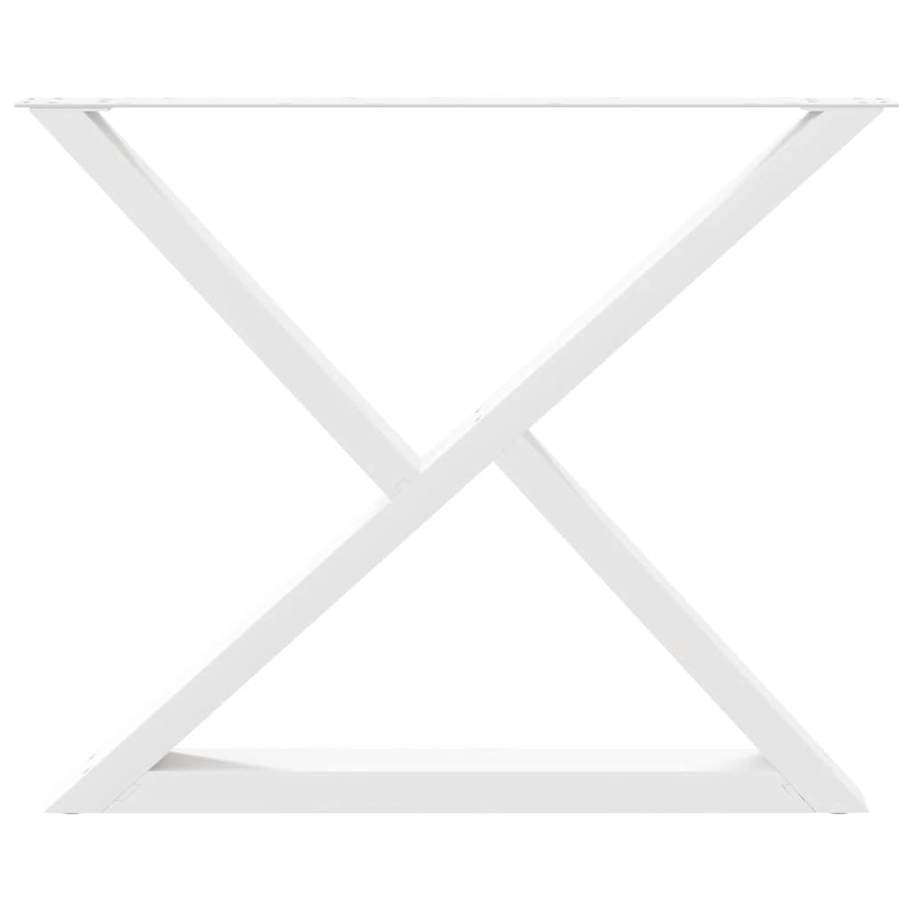 White Steel Dining Table Legs, 2 pcs, Adjustable Height 90 cm