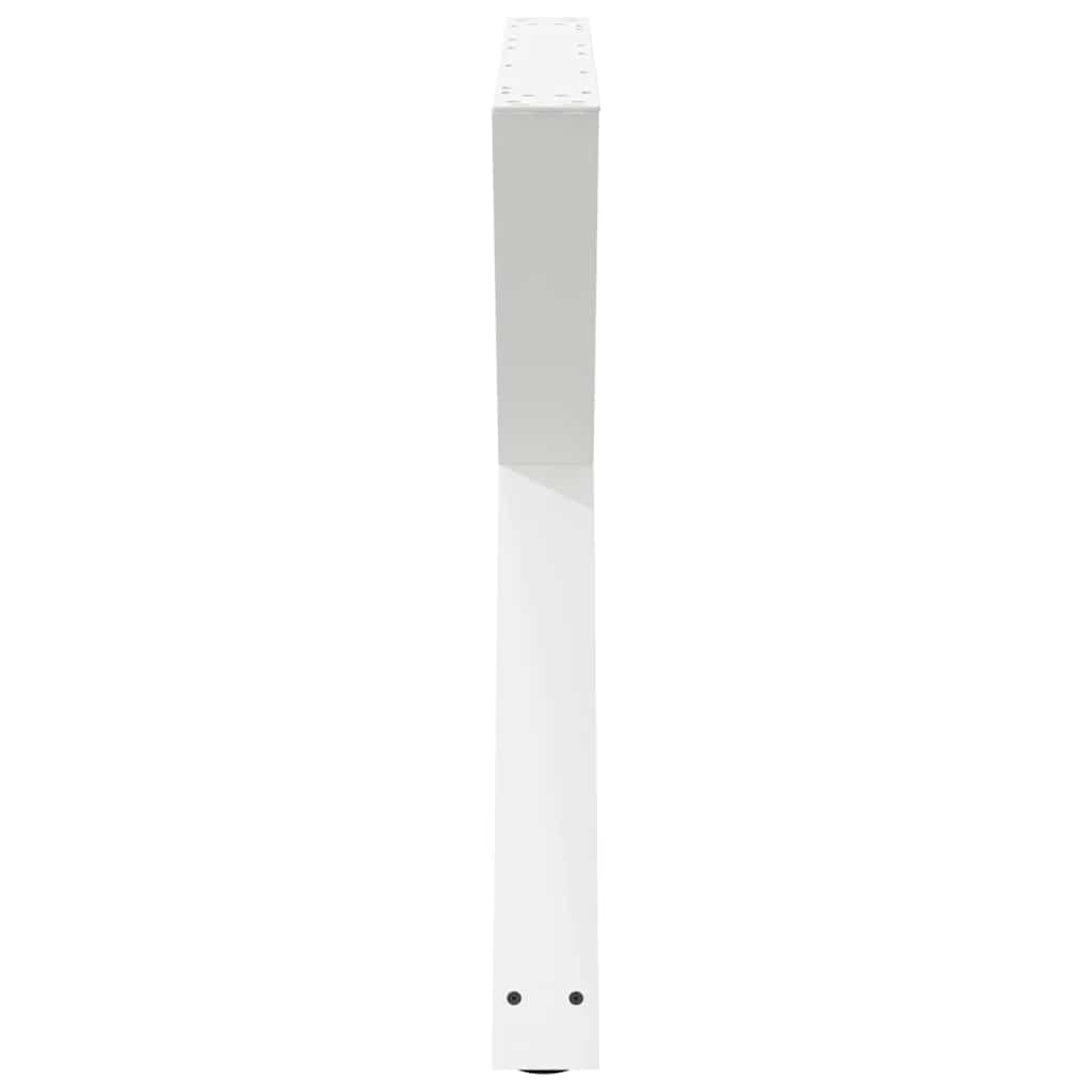 White Steel Dining Table Legs, 2 pcs, Adjustable Height 90 cm